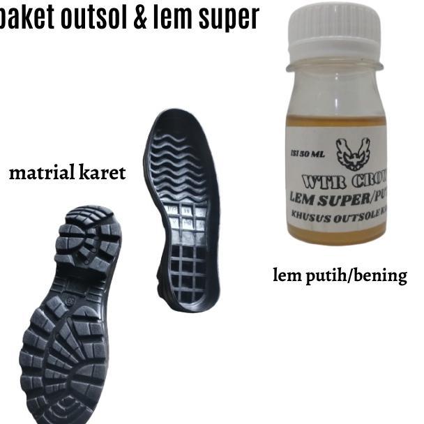 Outsole Karet Mentah Hitam Pdl Safety Paket Sol Dan Lem