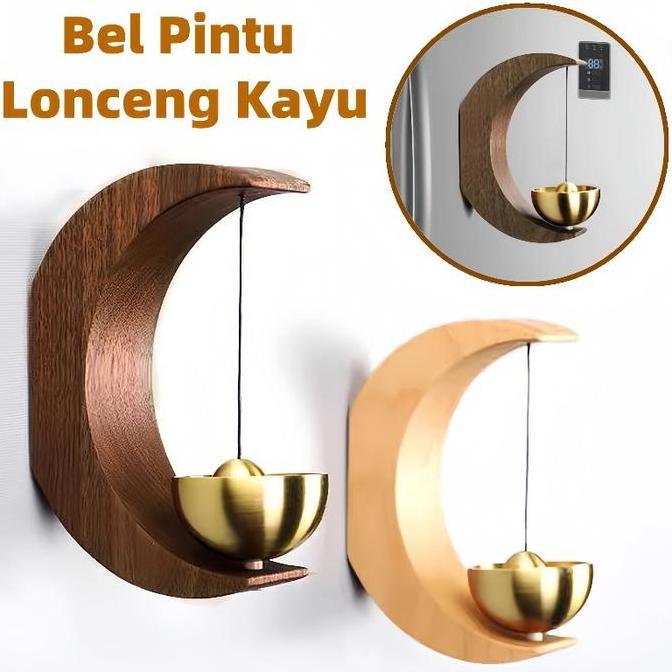 HYAKABA Bel Pintu Lonceng Kayu / Bel Lonceng Pintu Kuningan / Doorbell Lonceng Kayu Magnet Bel Pintu