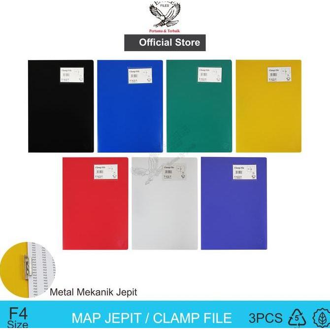 Map Jepit EAGLE Files F4 Clip File Map Snelhecter Isi 3 Pcs