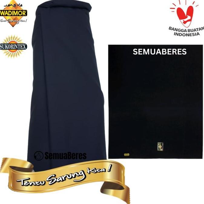 Lancar- Sarung Wadimor Polos Warna Hitam / Putih / Abu / Navy / Biru / Tumpal - Sarung Sholat Pria D