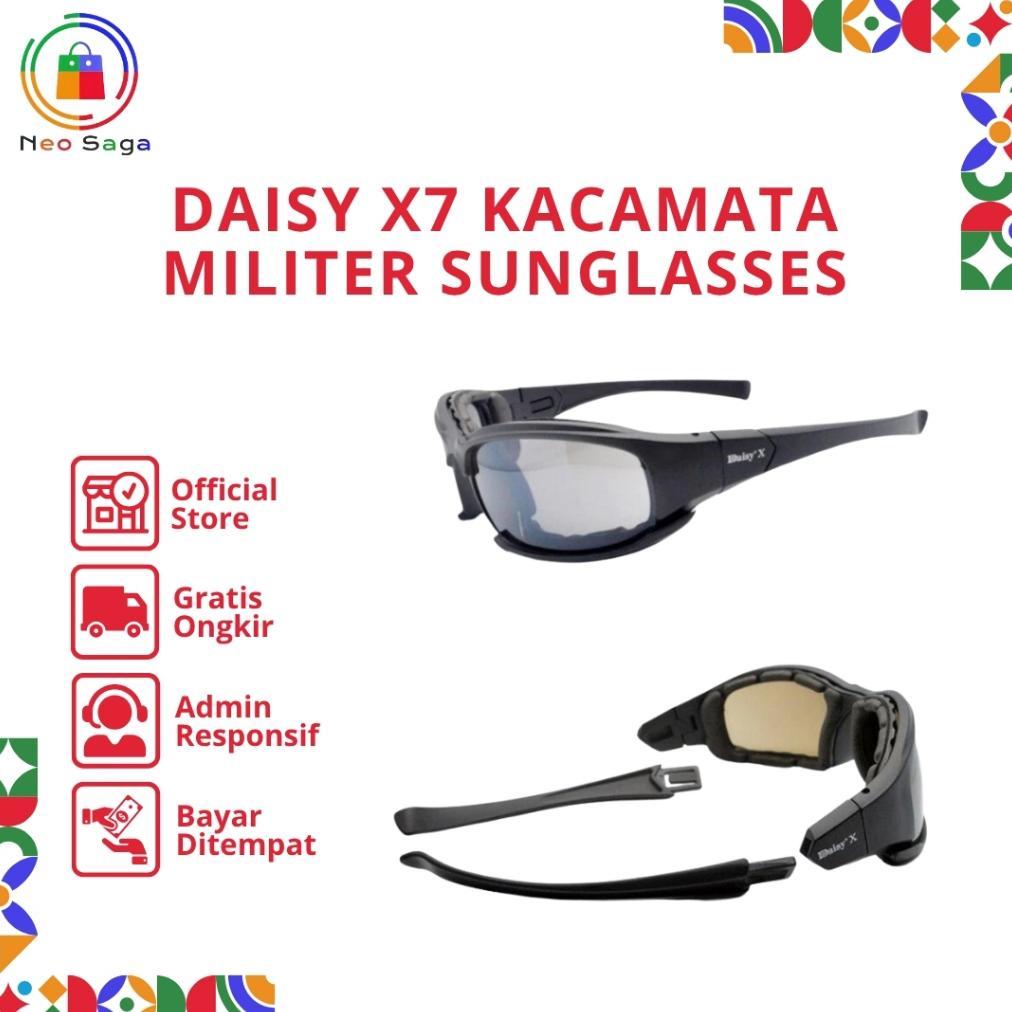 Grade Ori Tactical Daisy X7 Anti Uv 4 Lensa Set Kacamata Sunglasses Police Military