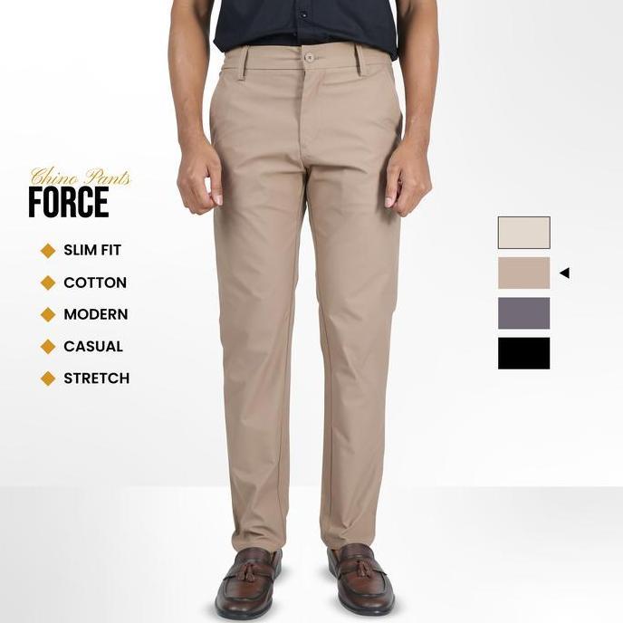 Trousers- Emba Classic - Force Celana Panjang Pria Chino Slim Fit Collection  Casual