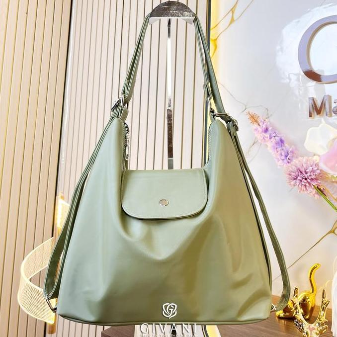 DISKON GIVANI Veya Bag 2 in 1 - Shoulder dan Ransel Tas Bahu & Backpack Tote Bag Wanita Casual Terba