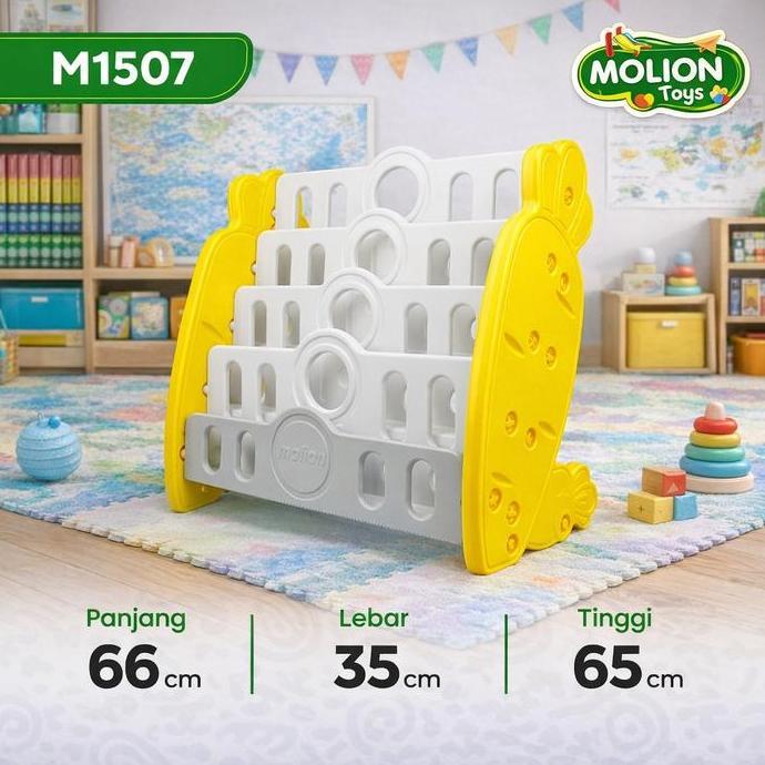 BEBAS ONGKIR - Molion Rak Penyimpanan Anak M1507 Motif Wortel 4 Tingkat Serbaguna dengan 4 Roda & Me