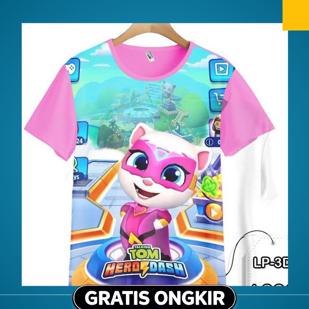 Kaos Talking Tom Hero Dash Angela Baju Anak Kartun Tv Animasi Trendy #Lp3D-A823 Fashion