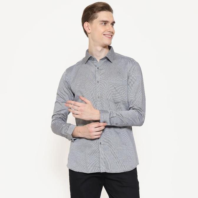 Schoeller Kemeja Formal Pria Lengan Panjang Slim Fit Warna Abu Ukuran 14.517 Terbaru 