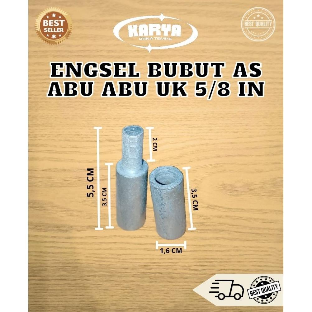 (Terbaru) Engsel bubut besi As Roniser abu abu pagar pintu ukuran 5/8 | Engsel pintu pagar besi | En