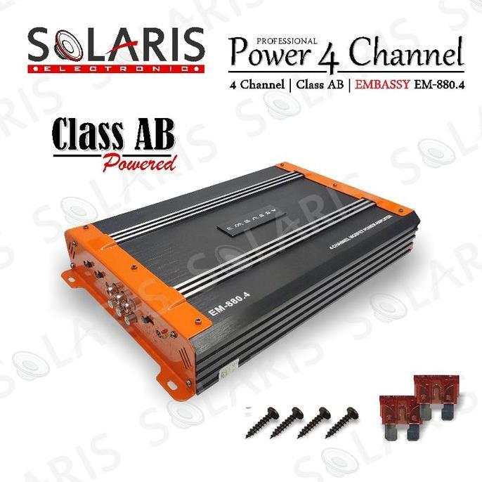 BEBAS ONGKIR - Power Mobil Embassy 4 Channel Em-880.4 Class AB Original