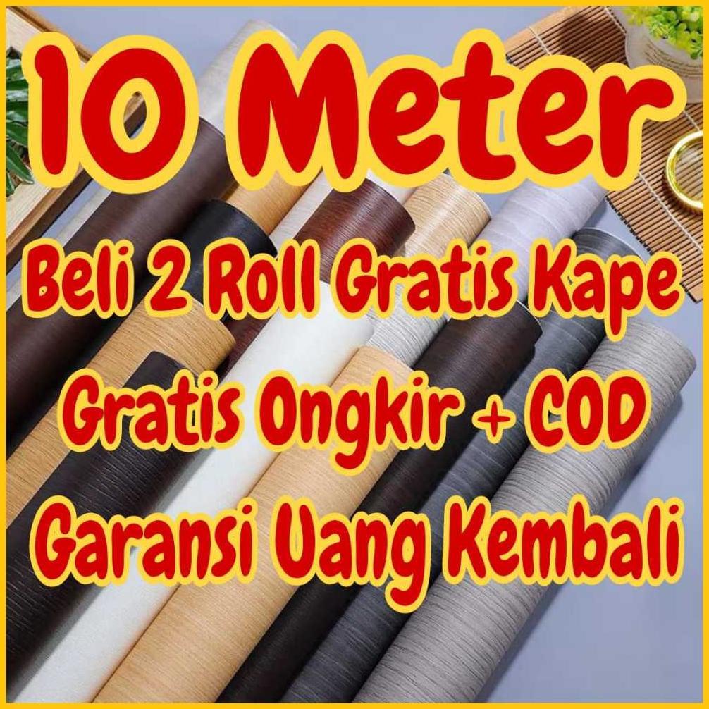 WALLPAPER STIKER DINDING WALLSTICKER KAMAR RUMAH MEJA DINDING LEMARI PINTU MOTIF KAYU JATI HITAM Ter