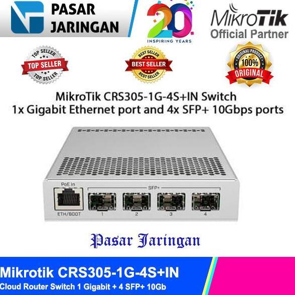 TERLARIS MIKROTIK CRS305-1G-4S+IN CLOUD ROUTER SWITCH 1 GABIT + 4 SFP+ 10GB