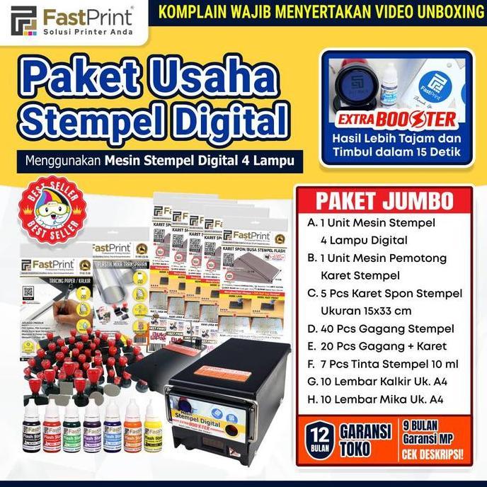 TERMURAH - Paket Jumbo Mesin Stempel Digital Warna 4 Lampu Lengkap