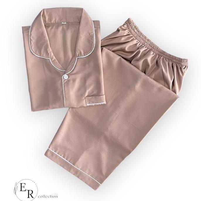 TERKINI Piyama Dewasa | Piyama Katun Wanita | Piyama Tangan Pendek Celana Panjang Baju Setelan TERKI