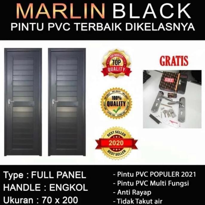 Pintu hitam upvc marlin 70*200