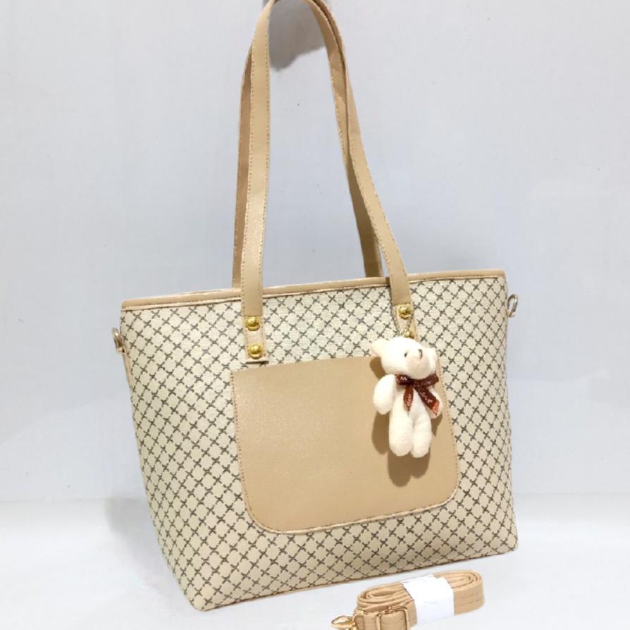 Rihaga - Totebag Wanita Besar Free Boneka Formal Ibu Kerja Kantor Tas Selempang