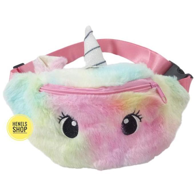 Tas Anak Slempang Unicorn Tas Ransel Pinggang Waistbag Cewek Kekinian Santai Murah Import