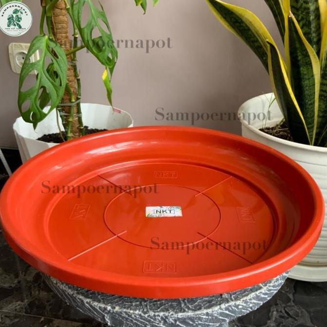tatakan alas pot bunga nkt 37cm untuk pot 40cm - NKT MERAH BATA 40