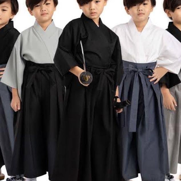 Yukata Hakama Kimono Anak Pria Wanita Ready Stok Cosplay Jepang Versi Celana