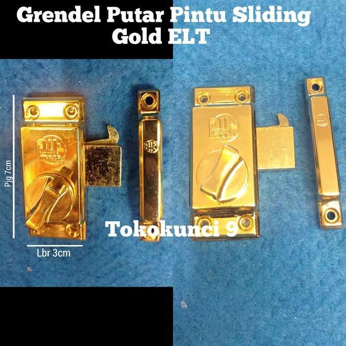 Grendel Pintu Sliding ELT GOLD / grendel Pintu geser Warna Emas