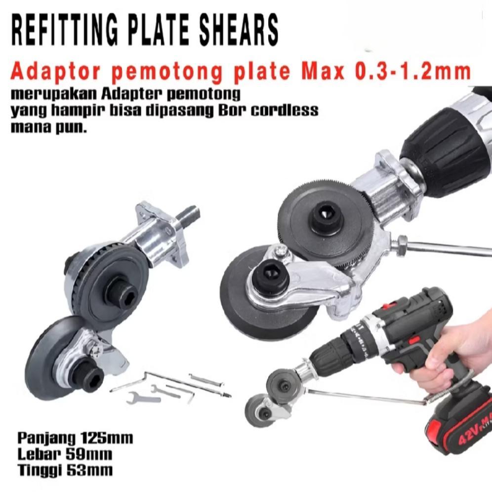 Mollar Adaptor Bor Gunting Potong Plat Besi Seng - Adaptor Pemotong Seng (Tidak Termasuk Bor)
