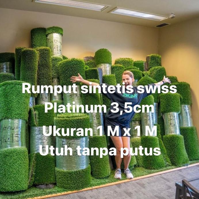 Rumput sintetis swiss platinum 3,5cm ukuran 1 x 1 meter /rumput sintetis murah /rumput sintetis indo