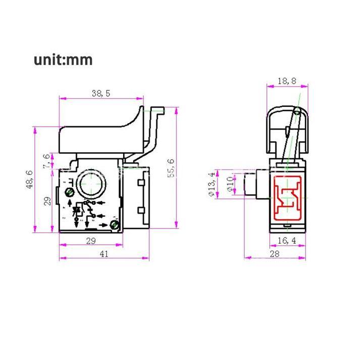 NICLIWITU 10mm/13mm Saklar Bor Drill Gsb550 / On Off Drill Gsb550 / Skakel Bor Bosch Gsb550