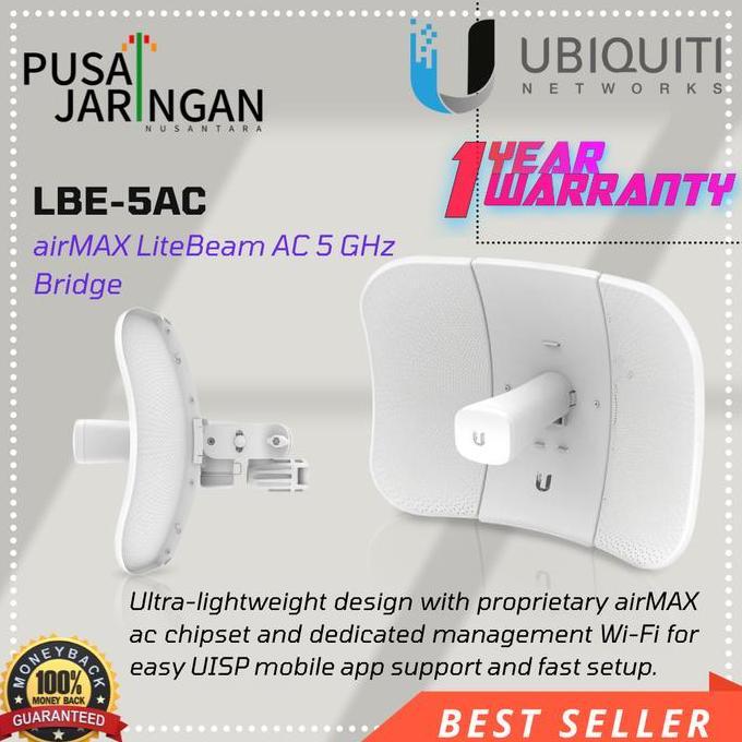 UBIQUITI LiteBeam LBE-5AC-Gen2 Metal Antena Wi-Fi 5 GHz dengan Garansi 1 Tahun dan Sertifikasi CE FC