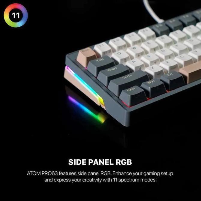 Fantech ATOM PRO63 MK912 Keyboard Mekanik 60% Wireless - Mercury Red Switch