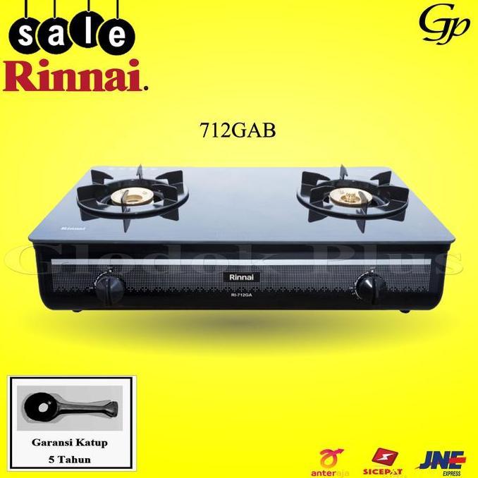 Rinnai RI-712GA B Kompor Gas kaca RI712GA B 2 Tungku rinai RI712GAB