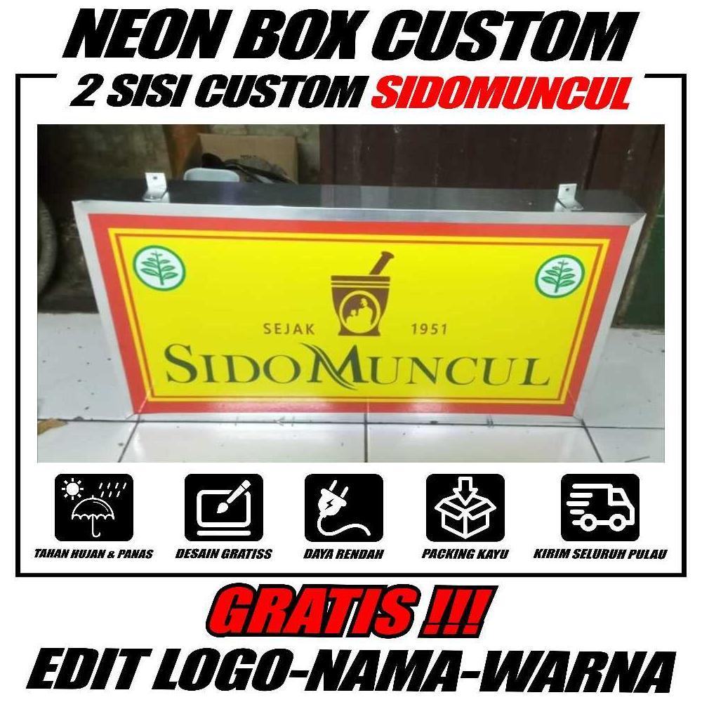 TERBARU 2026 Neon Box Sidomuncul 2 Sisi / Bisa Cod / Bisa Custom