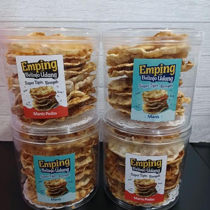Dryfood- Emping Belinjo Udang | Super Tipis Dan Renyah | Manis Dan Manis Pedas 