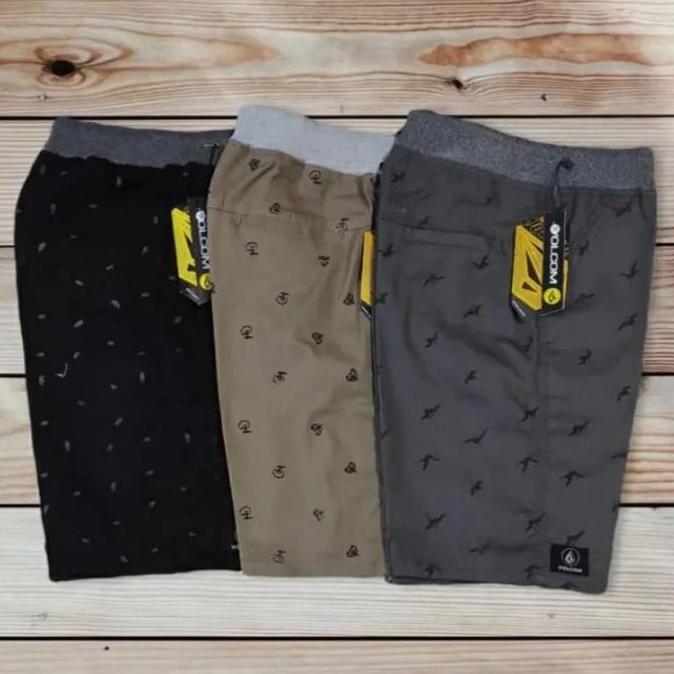 LIFESTYLE Celana Pendek Pria Motif RANDOM Dewasa Bahan Twill Jova Pinggang Karet Kolor Nyaman Harian
