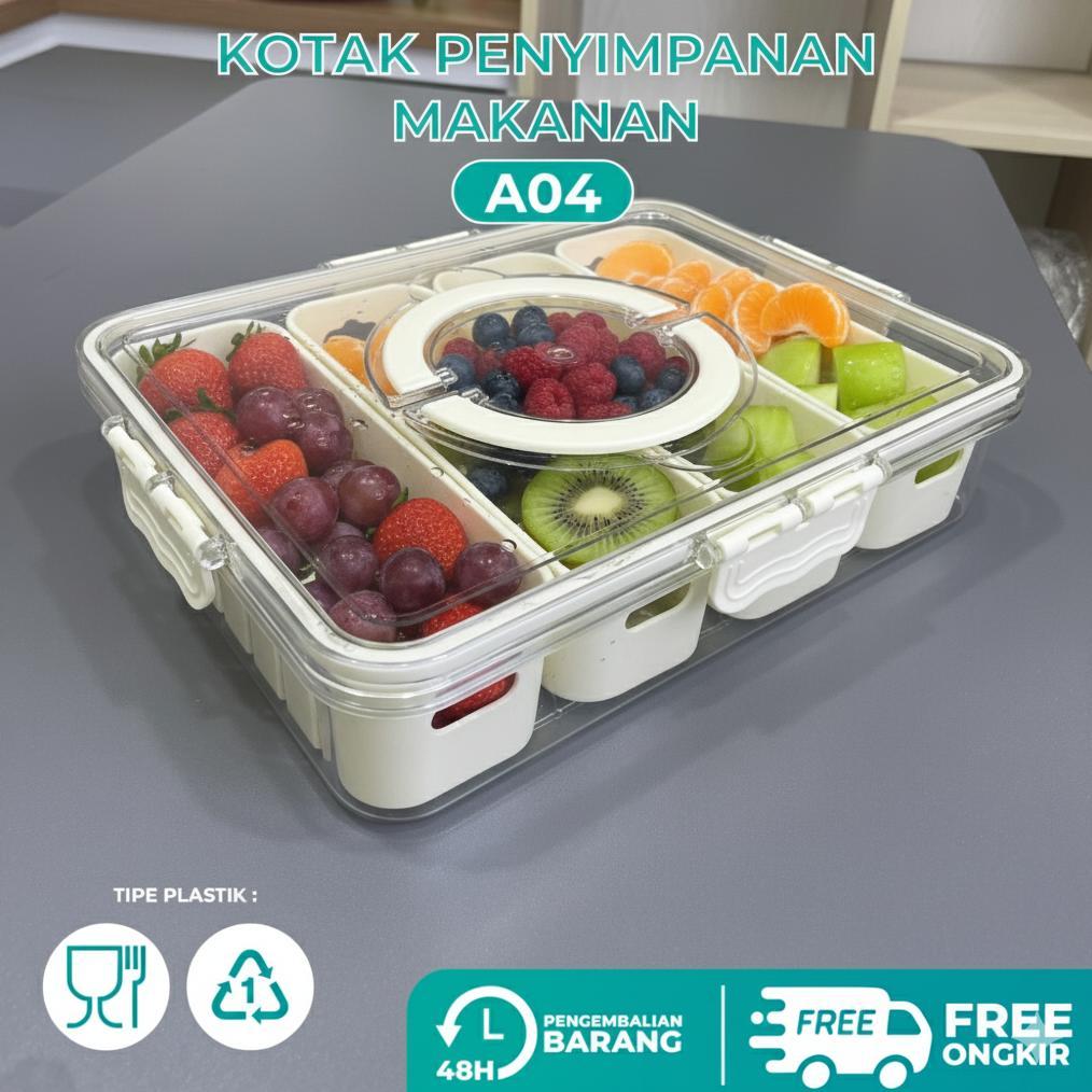 TERMURAH Kotak Penyimpanan Kulkas Kontainer Kulkas - Keranjang Pengering Sayuran Buah Dengan Saringa