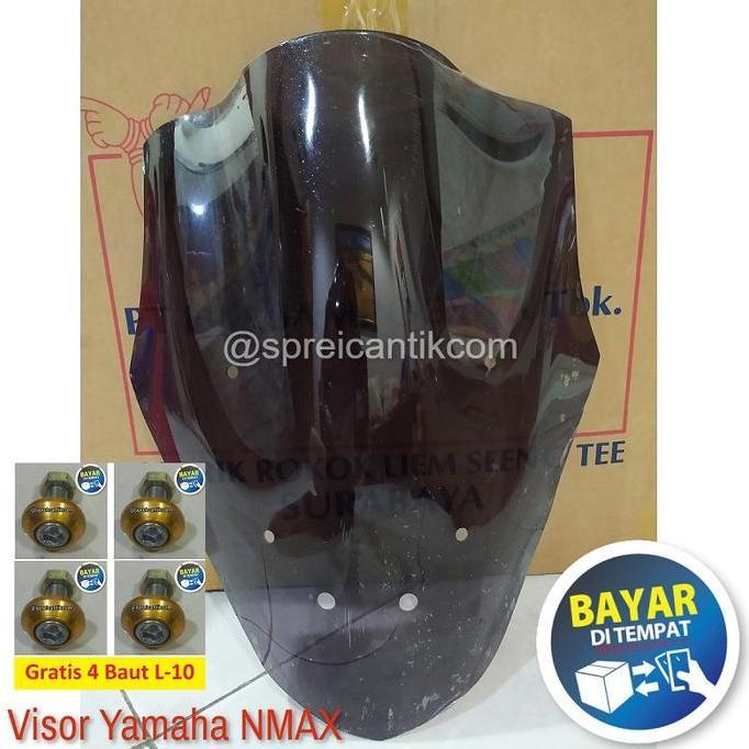 VISOR WINDSHIELD VARIASI NMAX OLD LAMA 2015 - 2019 TINGGI 46CM - HITAM HIGH QUALITY