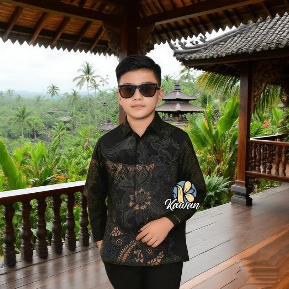 Termurah Kemeja Batik Anak Cowok Baju Batik Anak Lengan Panjang Umur 2 - 13 Tahun  Baju Hem Batik An