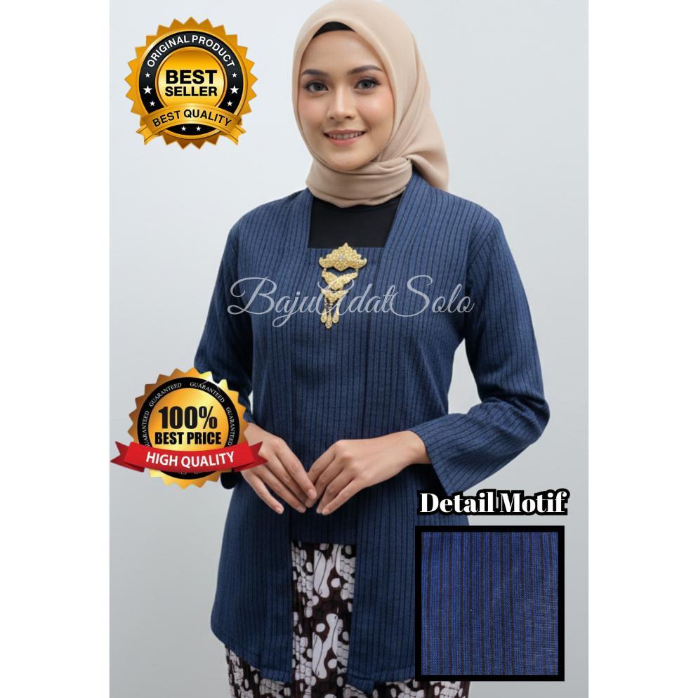 Murah Kebaya Lurik Kutubaru Lengan Panjang Wanita Dewasa/Baju Adat Jawa Lurik