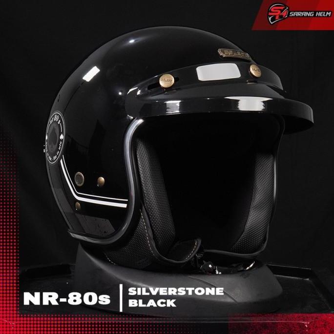 NJS Nr80's SILVERSTONE Glossy /doff - Helm Retro | Helm NJS | NJS | Nr80s | NJS Motif | NJS Bogo | H