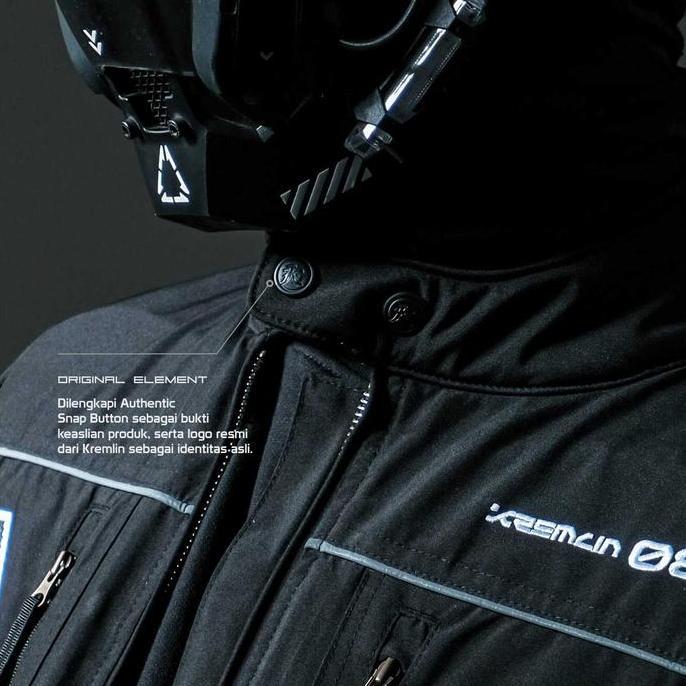 Uomo- Kremlin Jacket Black Biker Cyberpunk Motor - Metacrush V.2 - Hitam