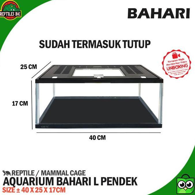 mamduhsikar77 - bahari akuarium / aquarium kandang hewan reptil ikan dengan tutup