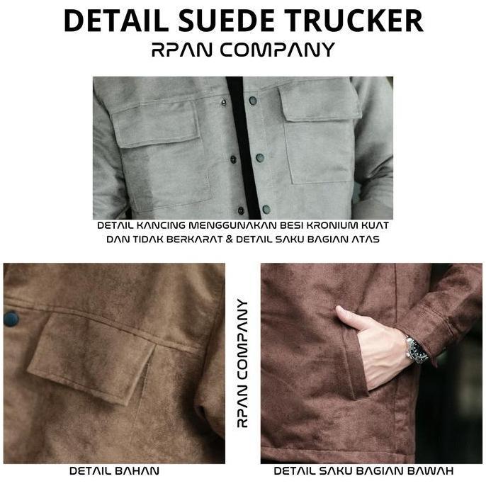 Uomo- Trucker Suede Jacket Rpan Company  / Jaket Suede Premium / Suede Shirt Jacket / Jaket Brooklyn