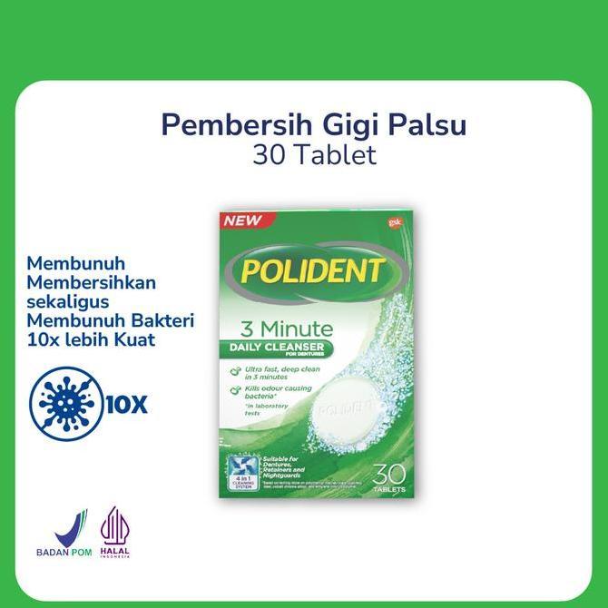 Polident Pembersih Gigi Palsu 30 Tablet