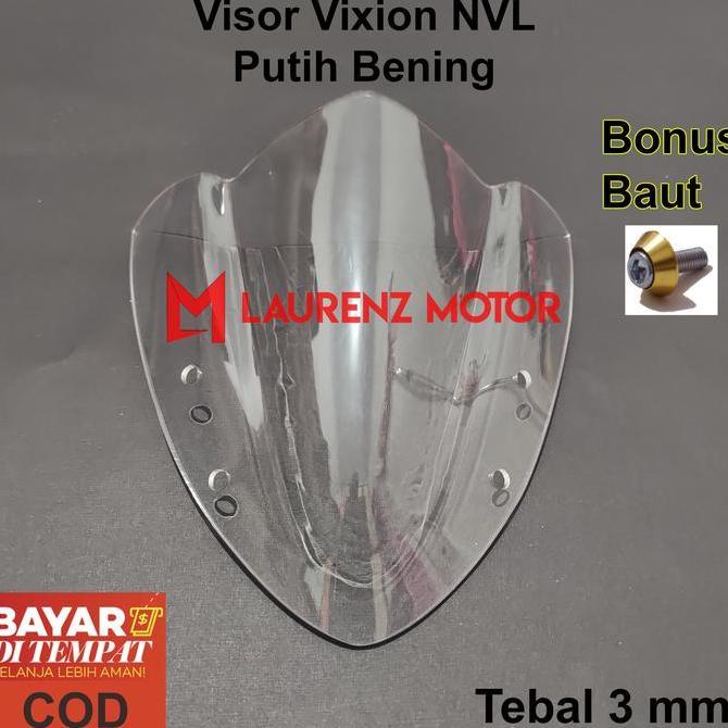 VISOR VIXION NVL LAMA WINDHIELD VIXION OLD 2012 2013 2014 HITAM DAN BENING TEBAL 3 MM BAHAN MIKA HAR