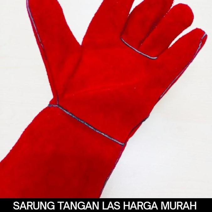 Gasajaa- Sarung Tangan Las Kulit Merah / Sarung Tangan Kulit Las