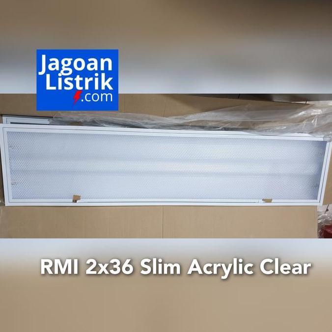 HARGA DISC - Kap Rumah Lampu RMI 2x36W Slim Acrylic Balak RMI 2x36 Panjang 120cm