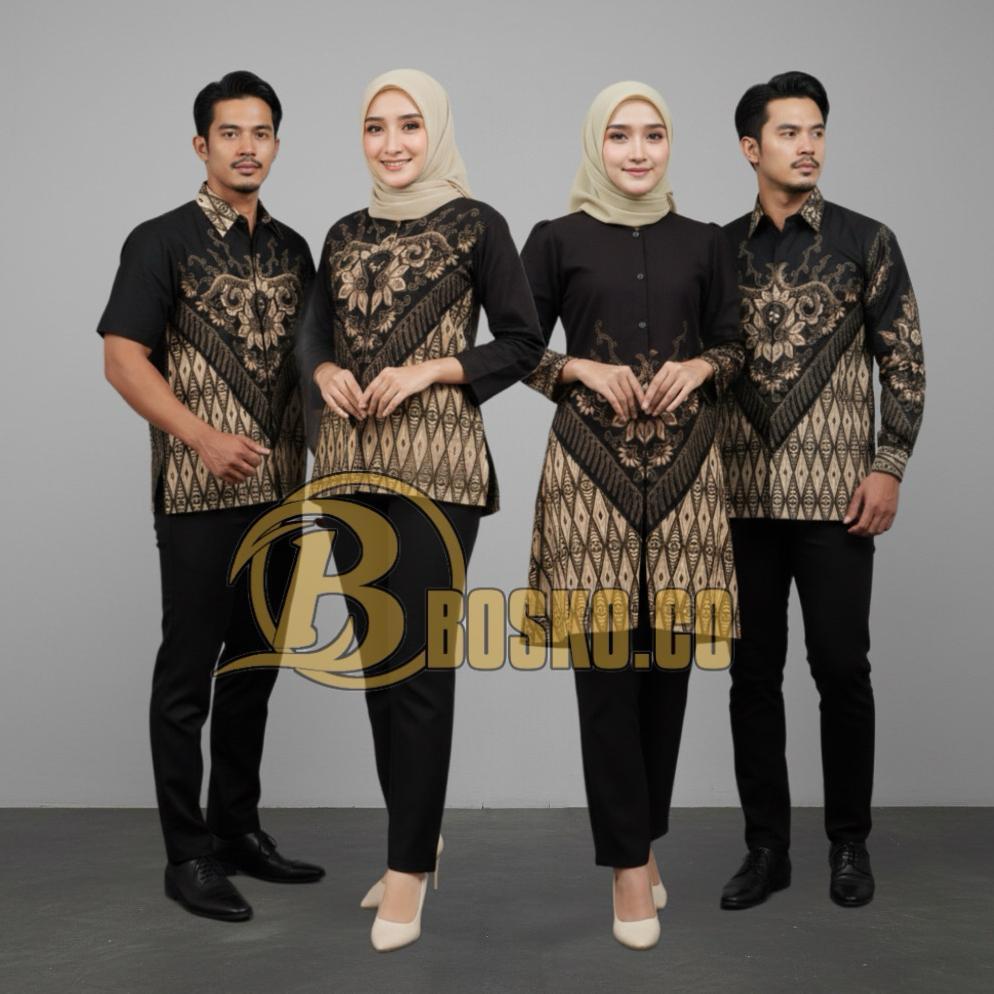 Unik Baju Couple Batik Kemeja Pria Tunik Wanita Batik Blouse Modern Wanita