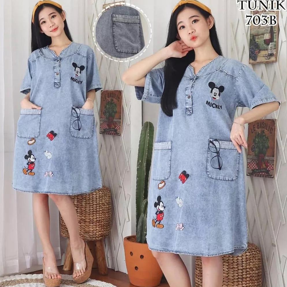 DASTER JEANS RESlETING DEPAN  DRES JEANS PENDEK  DASTER CHIBI PENDEK DASTER RAYON DASTER WANITA DAST