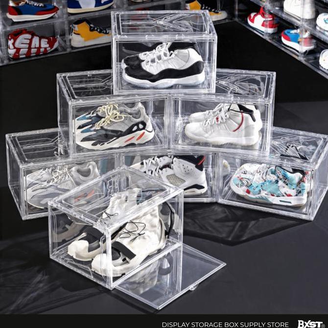 [CRYSTAL] Sneakers Box Full Acrylic Side Open Transparent Extra Large