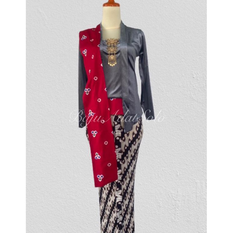 Awet Kebaya Kutubaru Bludru Set//Kebaya Kutubaru Bludru Polos Lengan Panjang