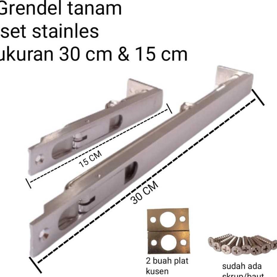 Grendel Tanam Kunci Tanam Selot Pintu Tanam Stainless 304 Untuk Pintu Kayu