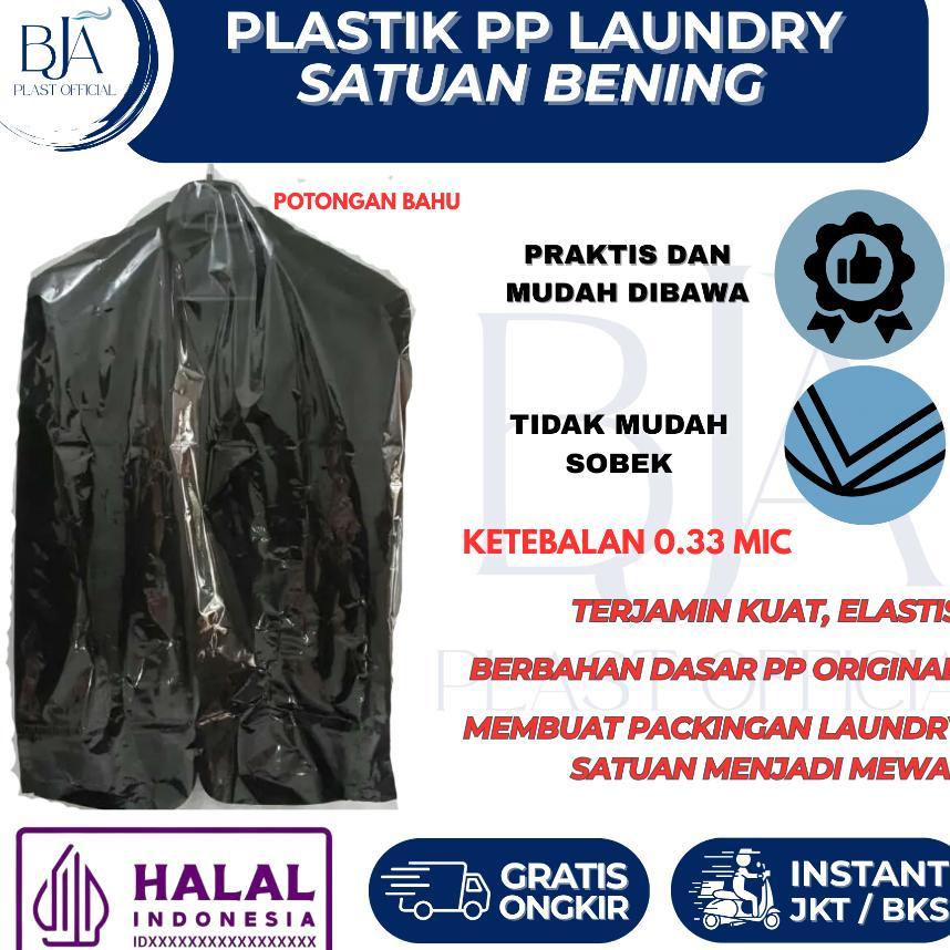 Plastik Laundry Satuan | Plastik Laundry Pp Cutting Bahu Bening Polos | Plastik Hanger Laundry | Uk 