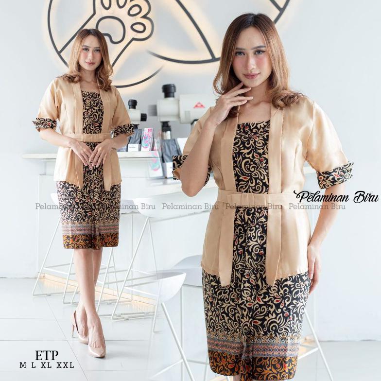 Discount Nasywa | Setelan Kebaya Etp Balotelli / Kebaya Elnira Tangan Pendek Mix Rok Batik Pendek / 